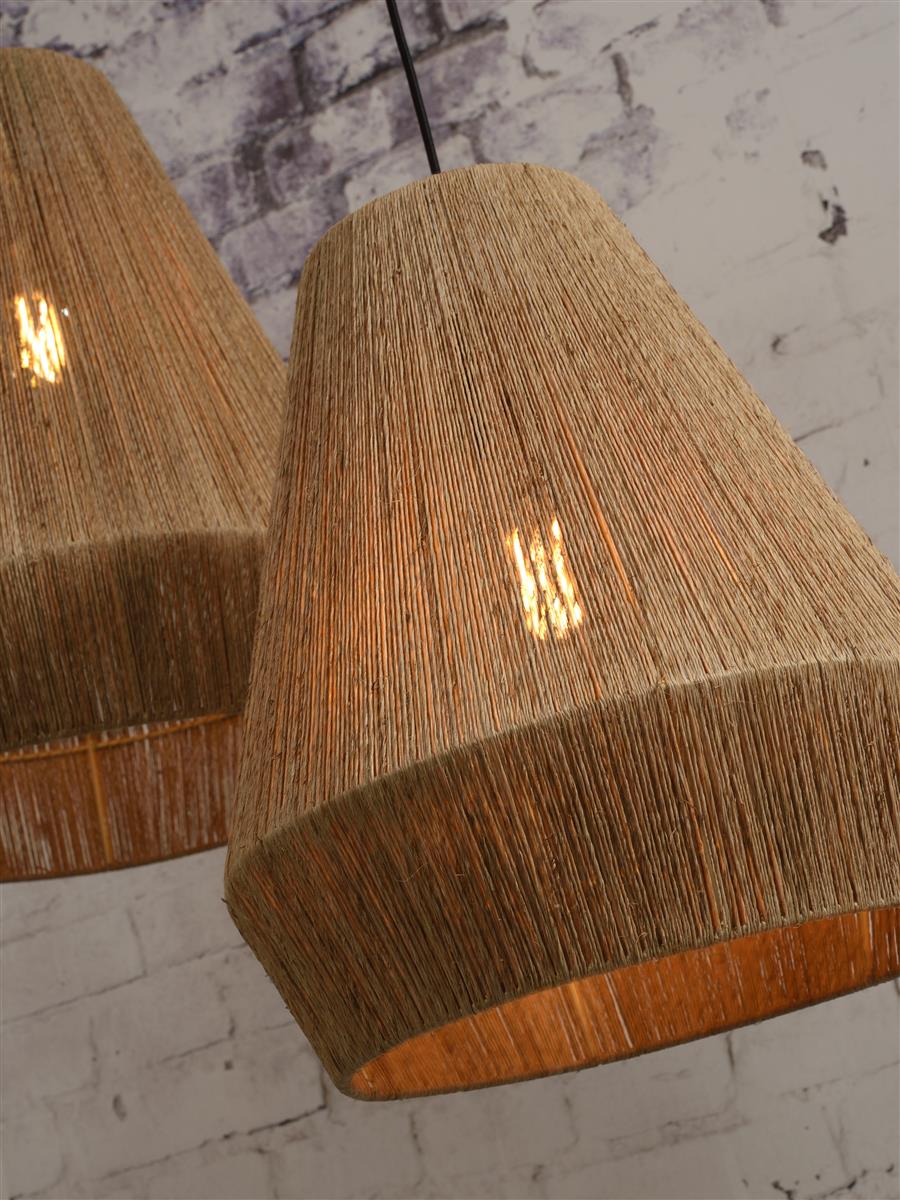 Good&Mojo I Hängeleuchte I IGUAZU I Farbe: Natur/Schwarz I Schirm: Ø40 x 47