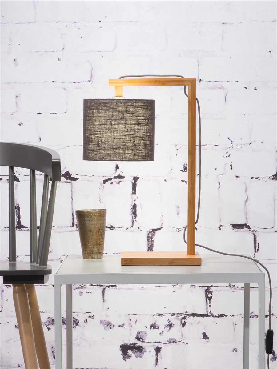 Good&Mojo I Tischleuchte I HIMALAYA I Farbe: Dunkelgrau I Schirm: Ø18 x 15