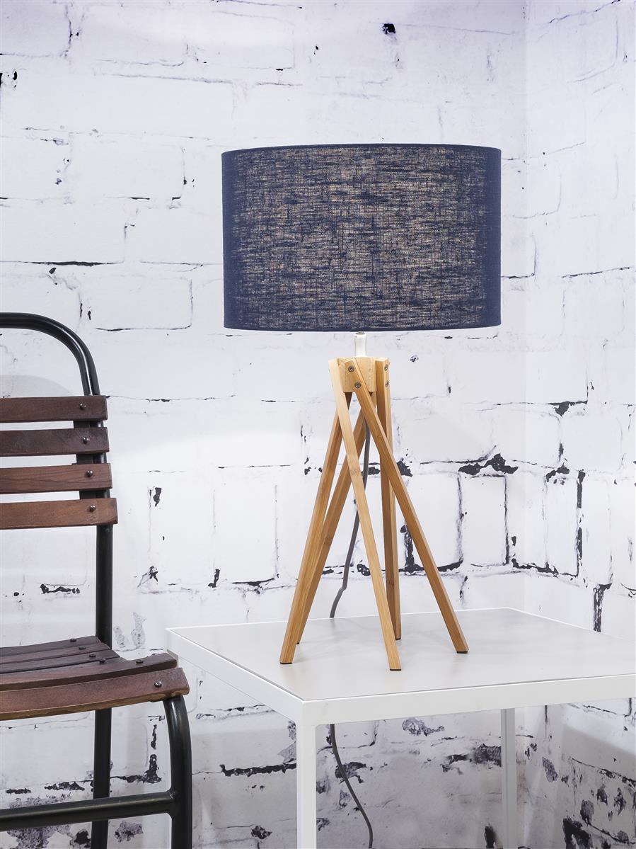 Good&Mojo I Tischleuchte I KILIMANJARO I Farbe: blaues Denim I Schirm: Ø32 x 20