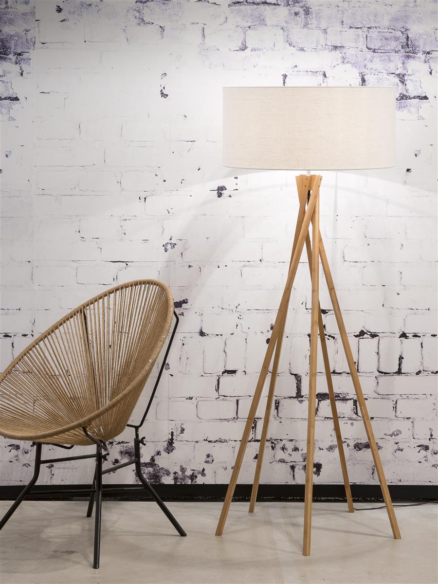 Good&Mojo I Stehleuchte I KILIMANJARO I Farbe: Weiß I Schirm: Ø60 x 30