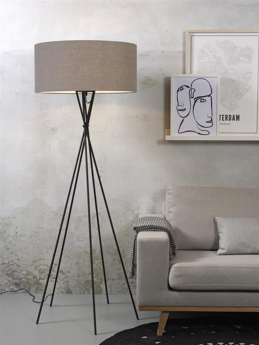 it's about RoMi I Stehleuchte I LIMA I Farbe: dunkles Leinen I Schirm: Ø60 x 30