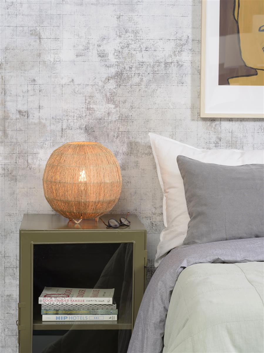 Good&Mojo I Tischleuchte I IGUAZU I Farbe: Natur/Schwarz I Schirm: Ø25 x 25