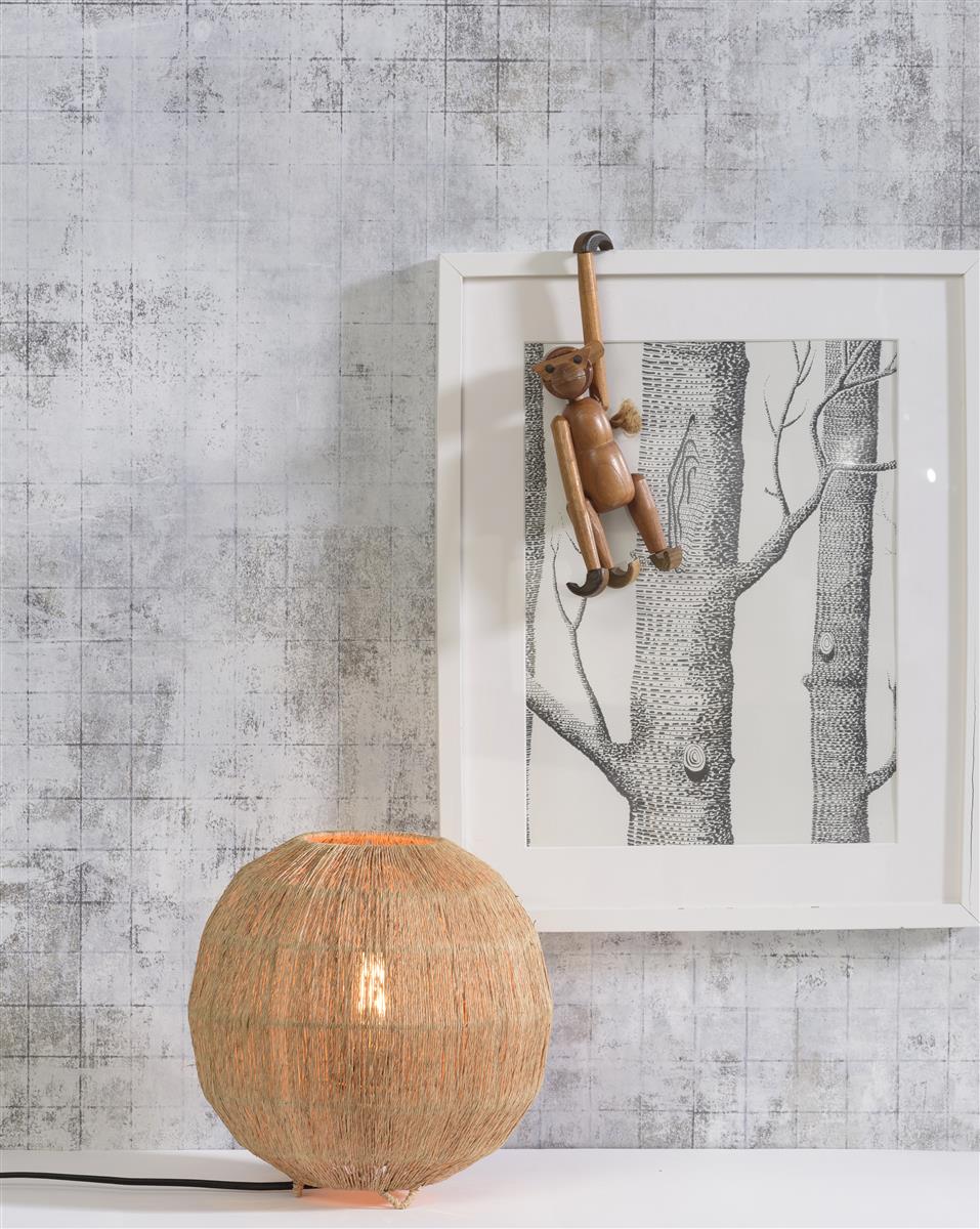 Good&Mojo I Tischleuchte I IGUAZU I Farbe: Natur/Schwarz I Schirm: Ø25 x 25