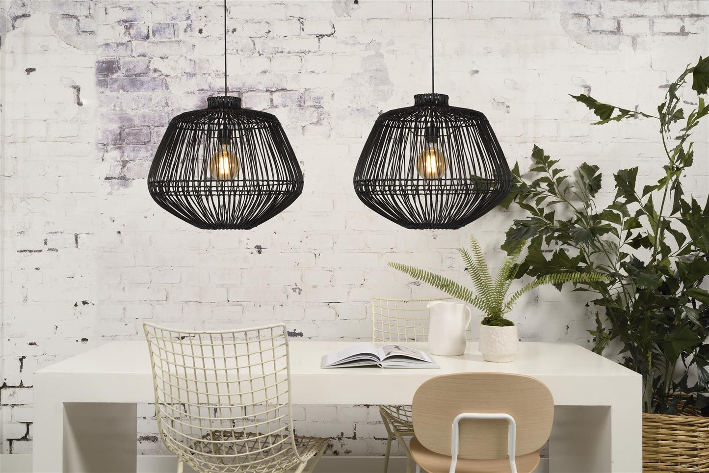 Good&Mojo I Hängeleuchte I MADAGASCAR I Farbe: Schwarz I Schirm: Ø60 x 50