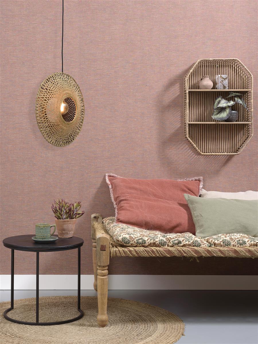 Good&Mojo I Hängeleuchte I KALIMANTAN I Farbe: Natur/Schwarz I Schirm: Ø44 x 12