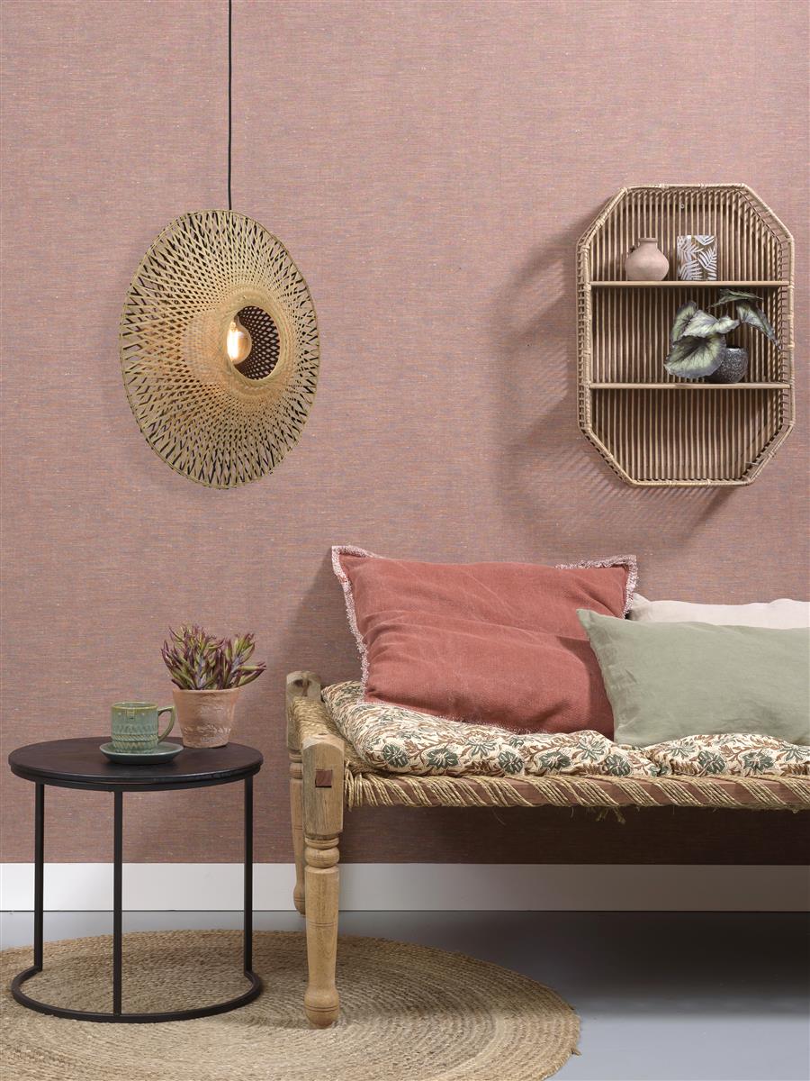 Good&Mojo I Hängeleuchte I KALIMANTAN I Farbe: Natur/Schwarz I Schirm: Ø60 x 15