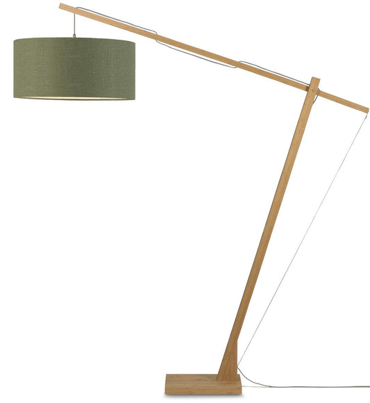 Good&Mojo I Stehleuchte I MONTBLANC I Farbe: Grüner Wald I Schirm: Ø60 x 30