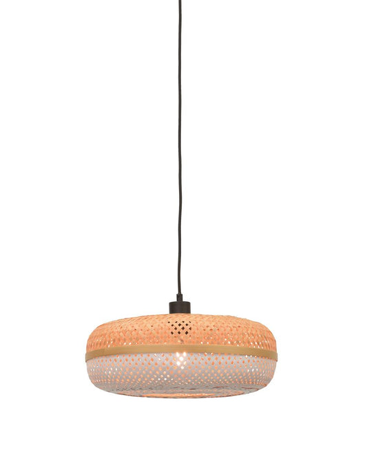 Good&Mojo I Hängeleuchte I PALAWAN I Farbe: Natur/Schwarz/Weiß I Schirm: Ø40 x 15