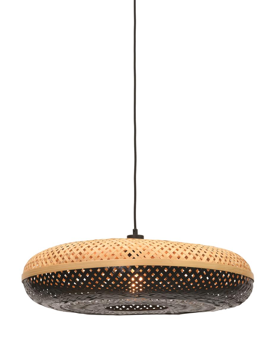 Good&Mojo I Hängeleuchte I PALAWAN I Farbe: Natur/Schwarz I Schirm: Ø60 x 15