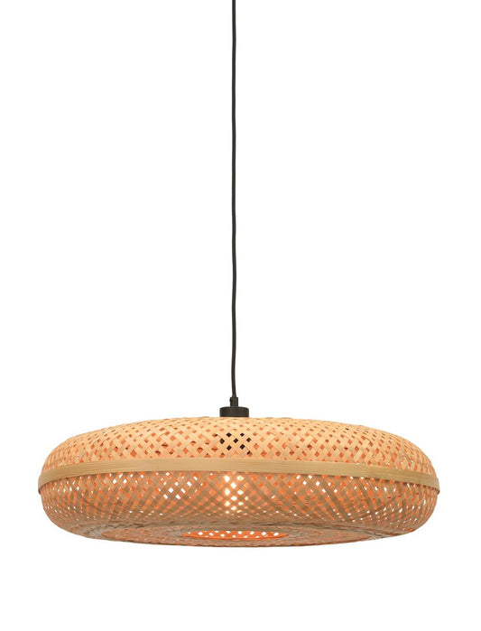 Good&Mojo I Hängeleuchte I PALAWAN I Farbe: Natur/Schwarz I Schirm: Ø60 x 15