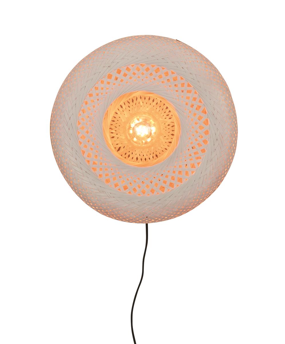 Good&Mojo I Wandleuchte I PALAWAN I Farbe: Natur/Schwarz/Weiß I Schirm: Ø40 x 15