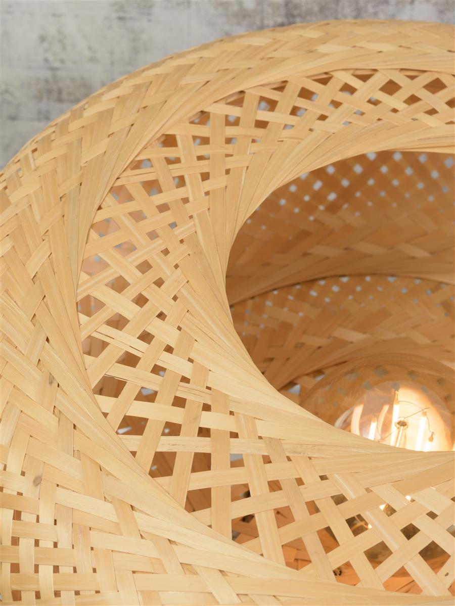 Good&Mojo I Tischleuchte I PALAWAN I Farbe: Natur/Schwarz I Schirm: Ø40 x 40