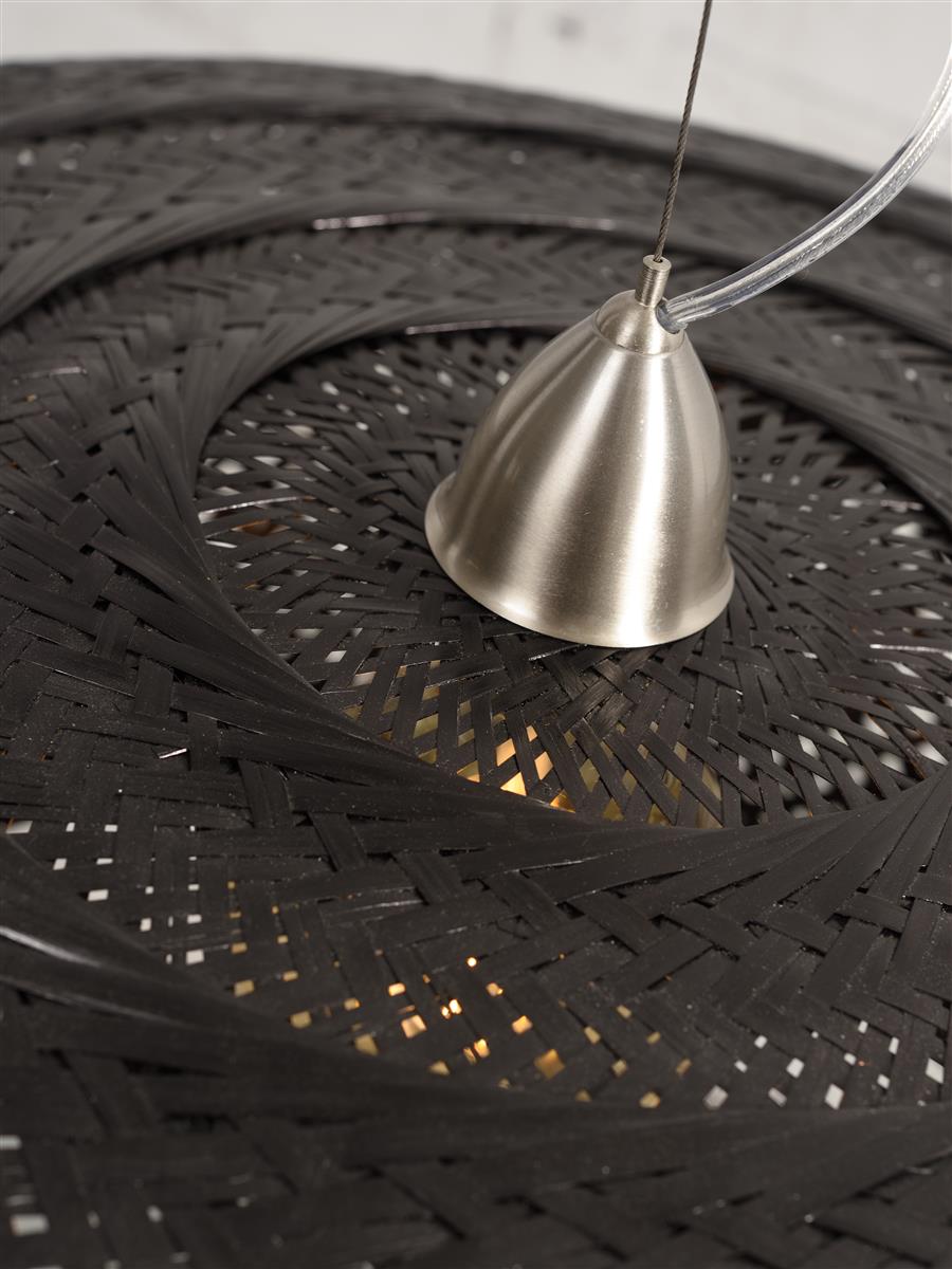 Good&Mojo I Hängeleuchte I PALAWAN I Farbe: Schwarz I Schirm: Ø60 x 25