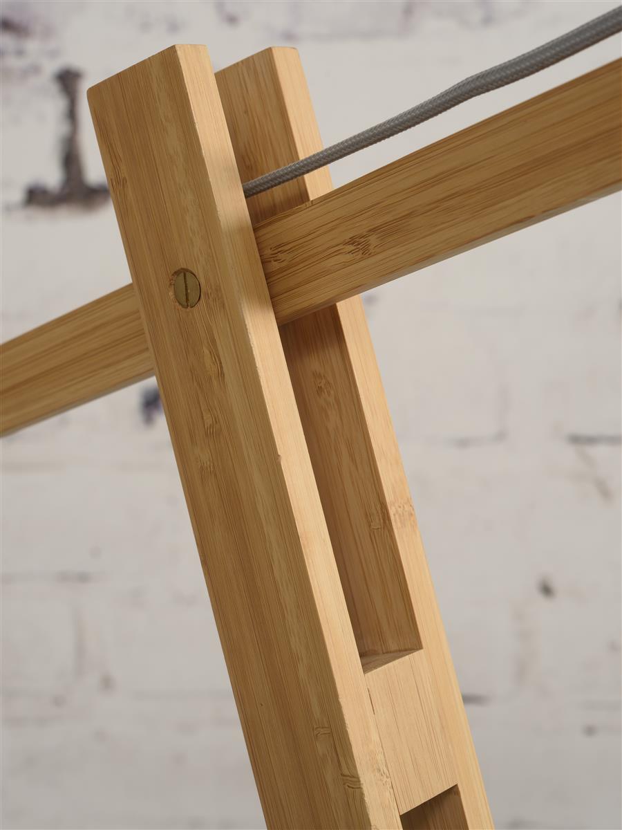 Good&Mojo I Stehleuchte I MONTBLANC I Farbe: dunkles Leinen I Schirm: Ø47 x 23