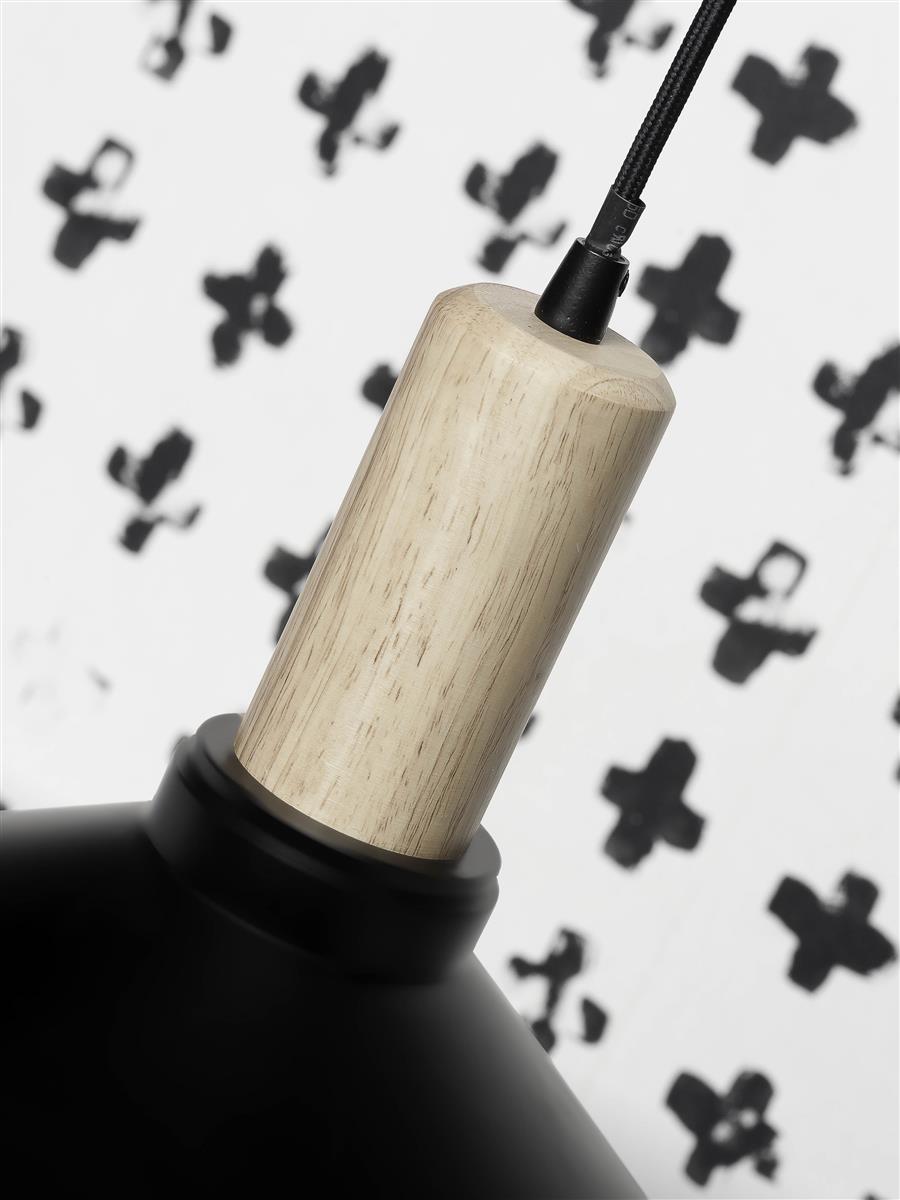 it's about RoMi I Hängeleuchte I MELBOURNE I Farbe: Schwarz/Holz I Schirm: Ø35 x 34