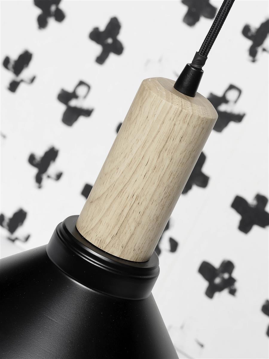 it's about RoMi I Hängeleuchte I MELBOURNE I Farbe: Schwarz/Holz I Schirm: Ø35 x 30