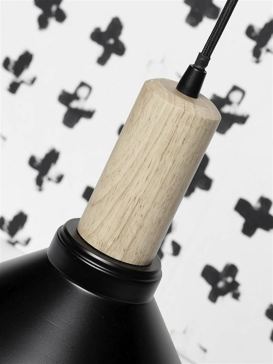 it's about RoMi I Hängeleuchte I MELBOURNE I Farbe: Schwarz/Holz I Schirm: Ø35 x 30