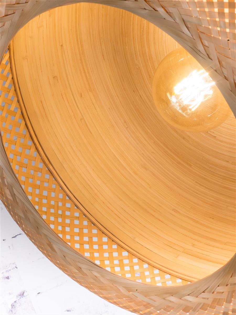 Good&Mojo I Deckenleuchte I MEKONG I Farbe: Natur/Weiß I Schirm: Ø44 x 22