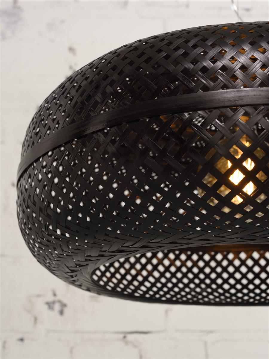 Good&Mojo I Hängeleuchte I PALAWAN I Farbe: Schwarz I Schirm: Ø60 x 25