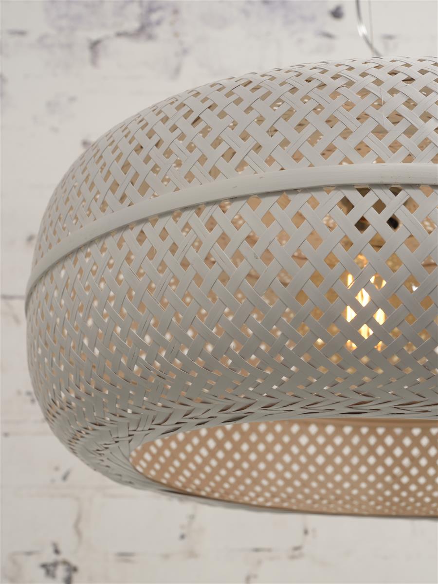 Good&Mojo I Hängeleuchte I PALAWAN I Farbe: Weiß I Schirm: Ø60 x 25