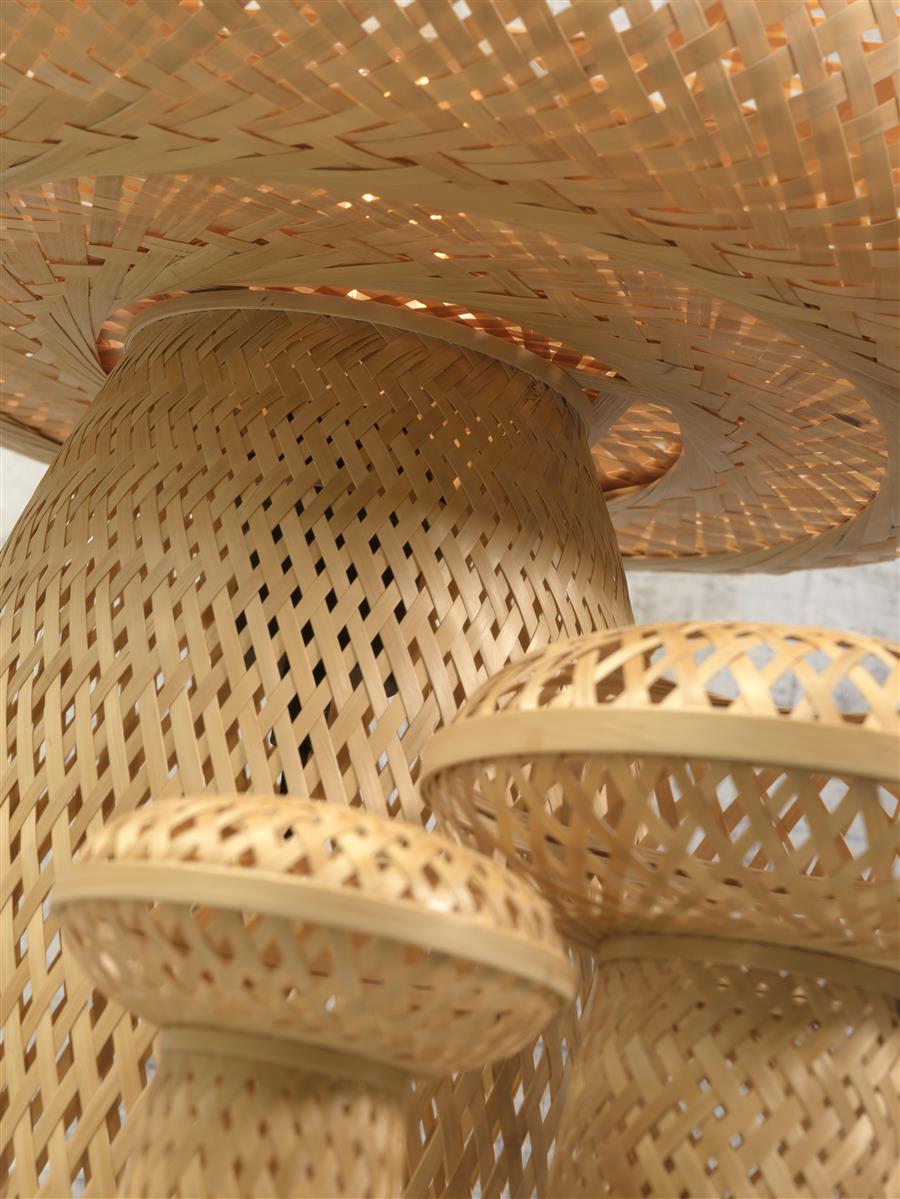 Good&Mojo I Tischleuchte I PALAWAN I Farbe: Natur/Schwarz I Schirm: Ø40 x 40