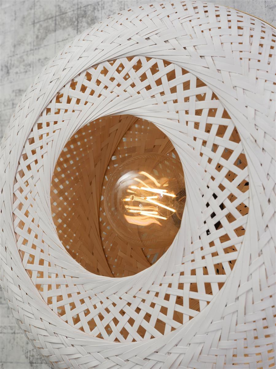 Good&Mojo I Wandleuchte I PALAWAN I Farbe: Natur/Schwarz/Weiß I Schirm: Ø40 x 15