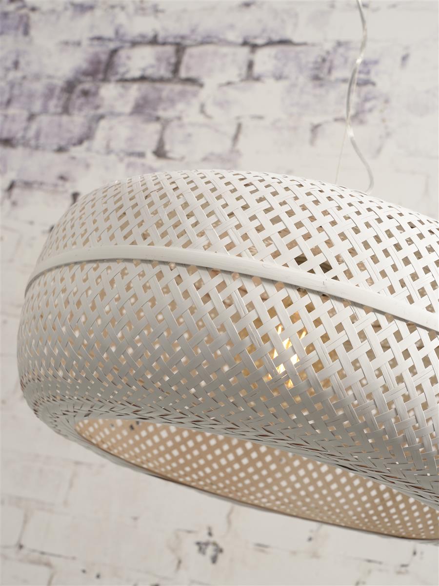 Good&Mojo I Hängeleuchte I PALAWAN I Farbe: Weiß I Schirm: Ø60 x 25