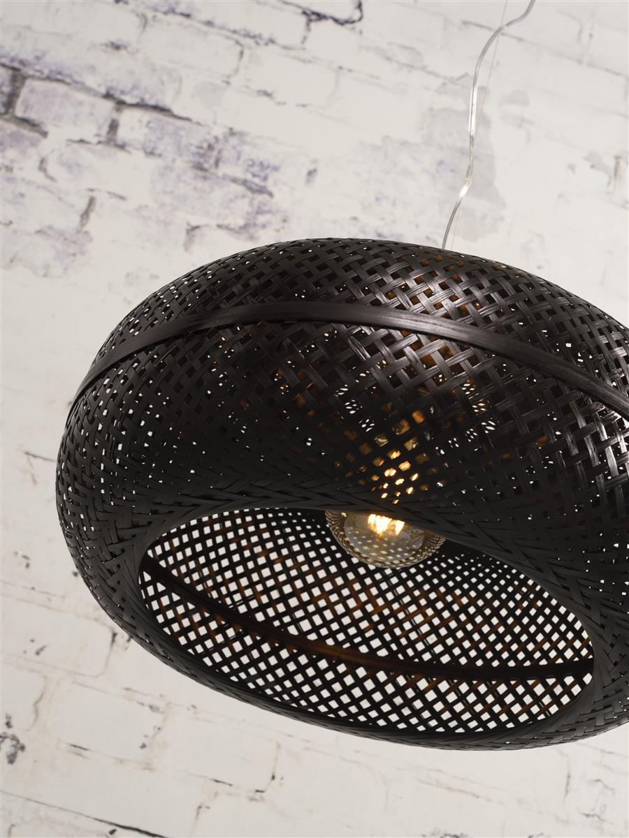 Good&Mojo I Hängeleuchte I PALAWAN I Farbe: Schwarz I Schirm: Ø60 x 25