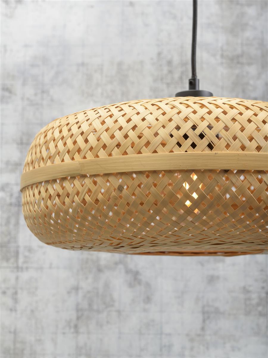 Good&Mojo I Hängeleuchte I PALAWAN I Farbe: Natur/Schwarz I Schirm: Ø40 x 15