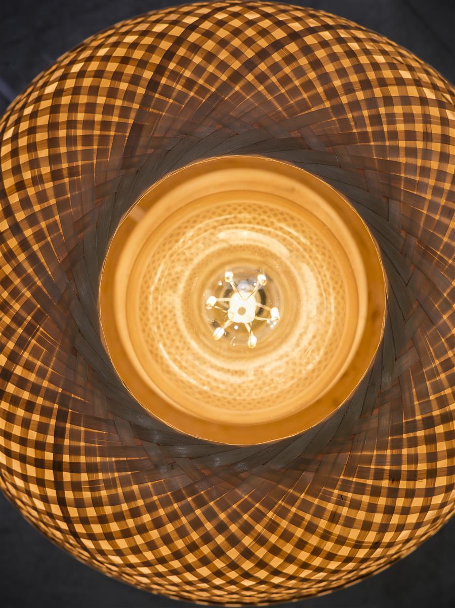 Good&Mojo I Tischleuchte I MEKONG I Farbe: Weiß/Natur I Schirm: Ø30 x 33