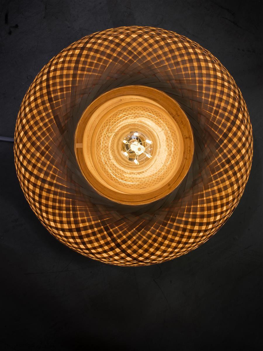 Good&Mojo I Tischleuchte I MEKONG I Farbe: Weiß/Natur I Schirm: Ø30 x 33