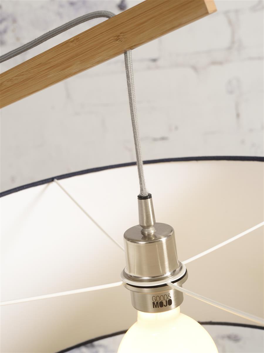 Good&Mojo I Stehleuchte I MONTBLANC I Farbe: dunkles Leinen I Schirm: Ø47 x 23