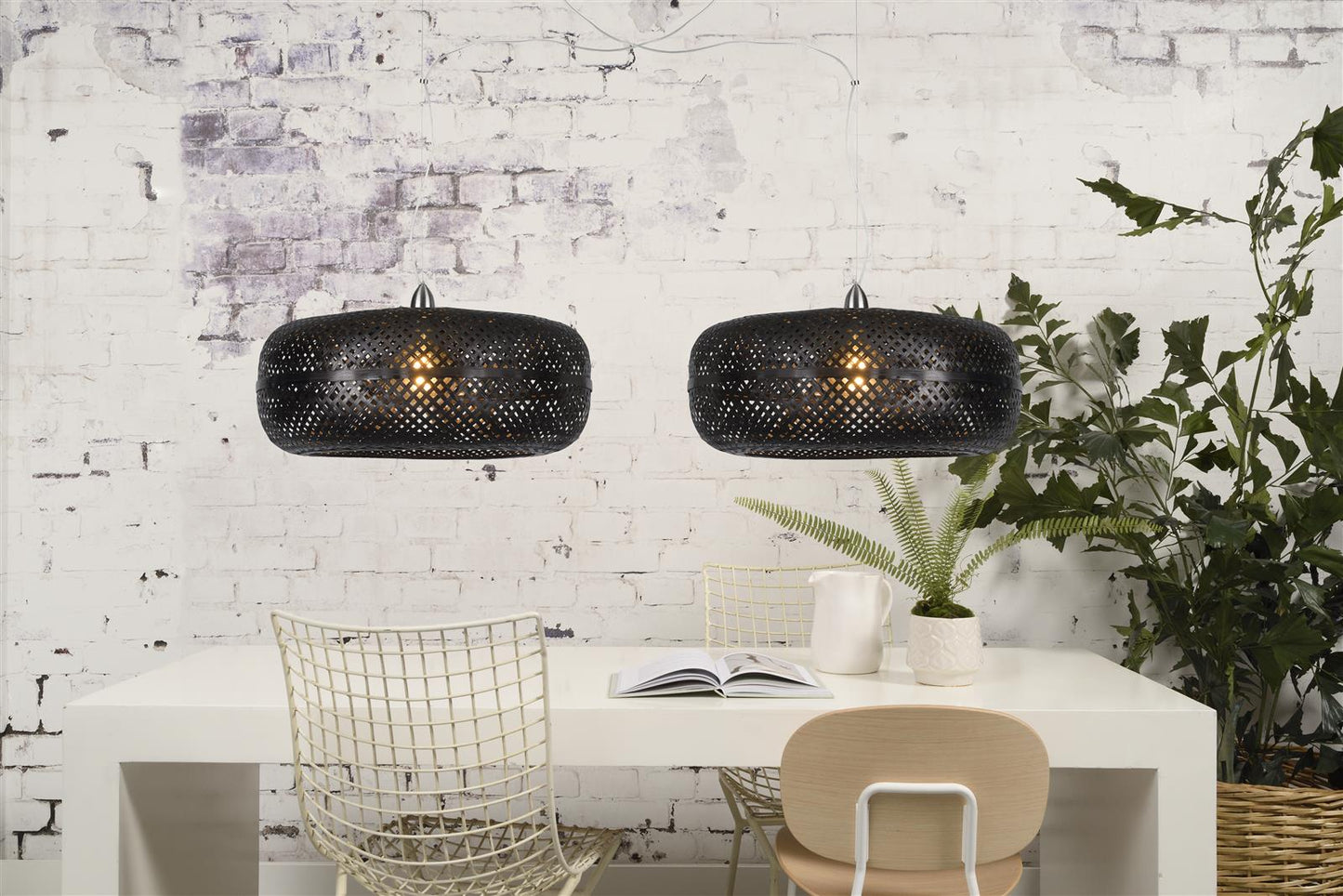 Good&Mojo I Hängeleuchte I PALAWAN I Farbe: Schwarz I Schirm: Ø60 x 25