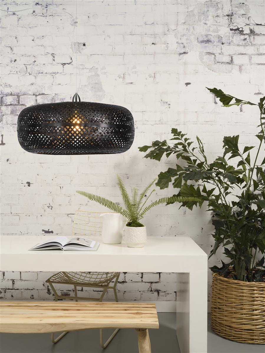 Good&Mojo I Hängeleuchte I PALAWAN I Farbe: Schwarz I Schirm: Ø60 x 25