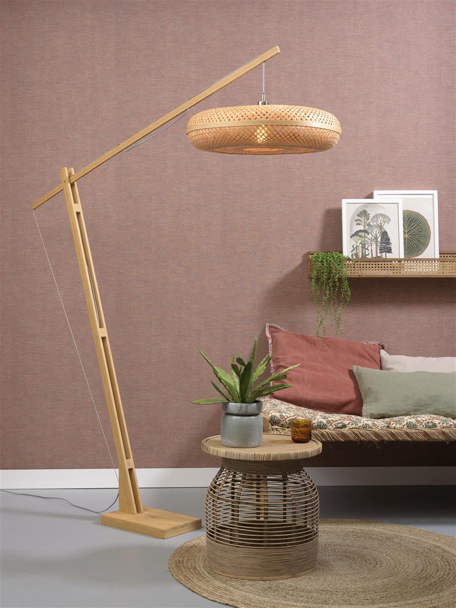 Good&Mojo I Stehleuchte I PALAWAN I Farbe: Natur I Schirm: Ø60 x 15