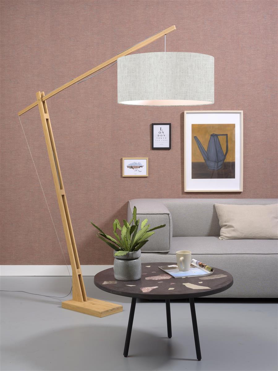 Good&Mojo I Stehleuchte I MONTBLANC I Farbe: helles Leinen I Schirm: Ø60 x 30