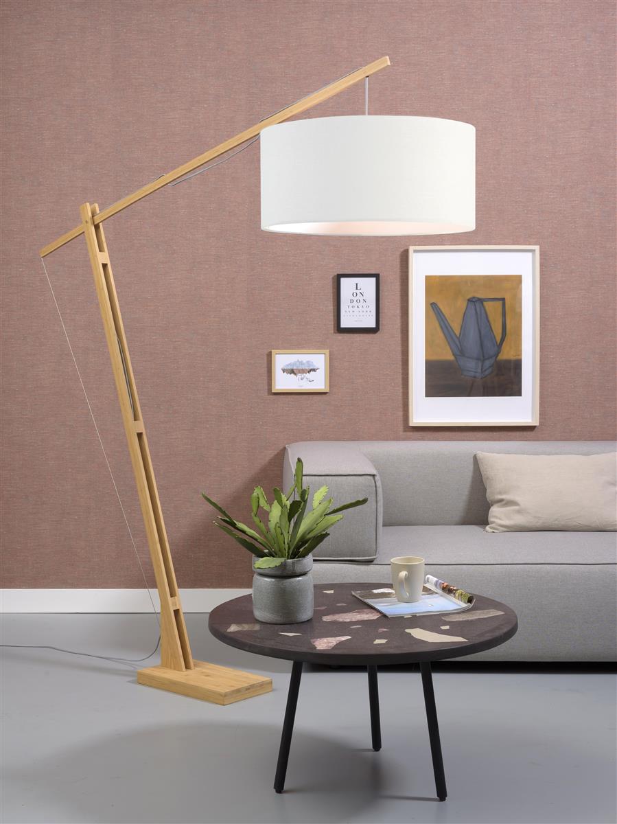 Good&Mojo I Stehleuchte I MONTBLANC I Farbe: Weiß I Schirm: Ø60 x 30