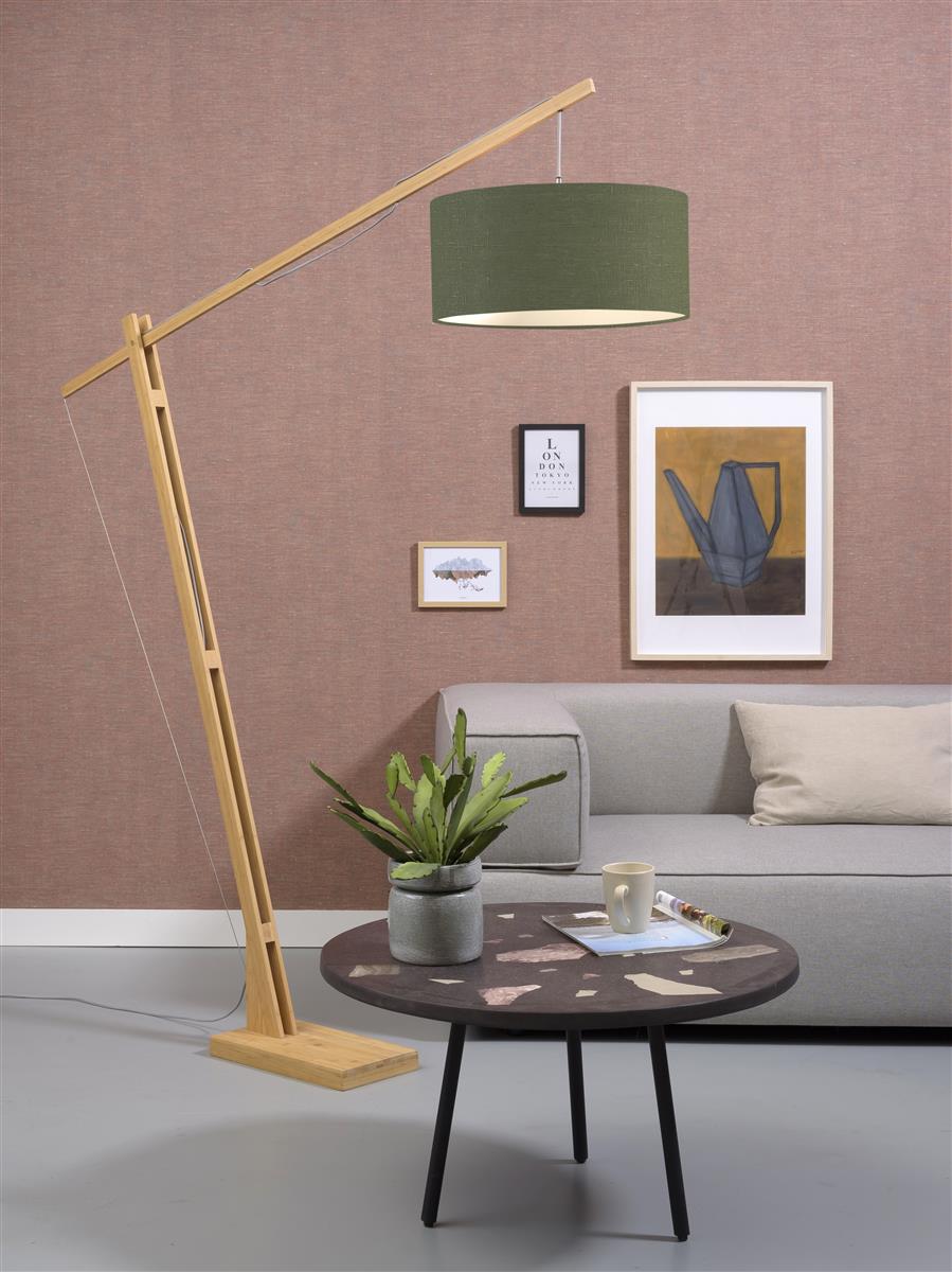 Good&Mojo I Stehleuchte I MONTBLANC I Farbe: blaues Denim I Schirm: Ø47 x 23