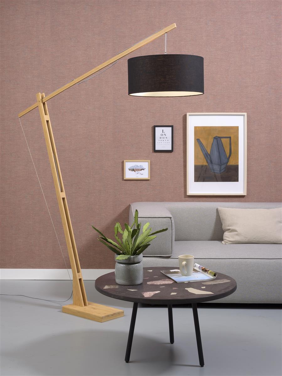 Good&Mojo I Stehleuchte I MONTBLANC I Farbe: helles Leinen I Schirm: Ø47 x 23