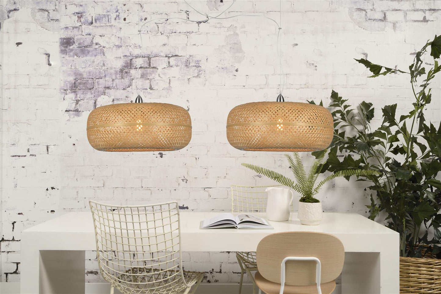 Good&Mojo I Hängeleuchte I PALAWAN I Farbe: Natur I Schirm: Ø60 x 25