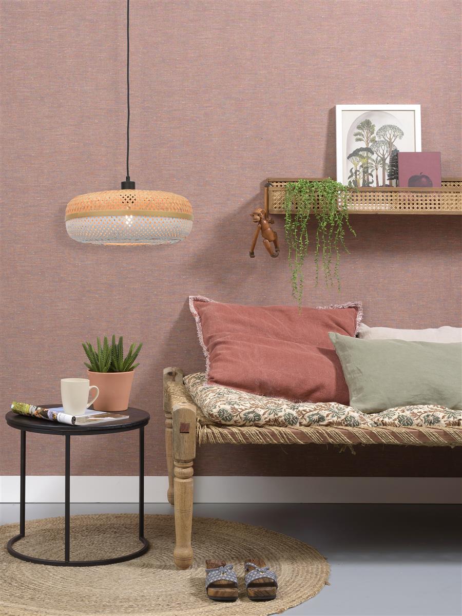 Good&Mojo I Hängeleuchte I PALAWAN I Farbe: Natur/Schwarz/Weiß I Schirm: Ø40 x 15