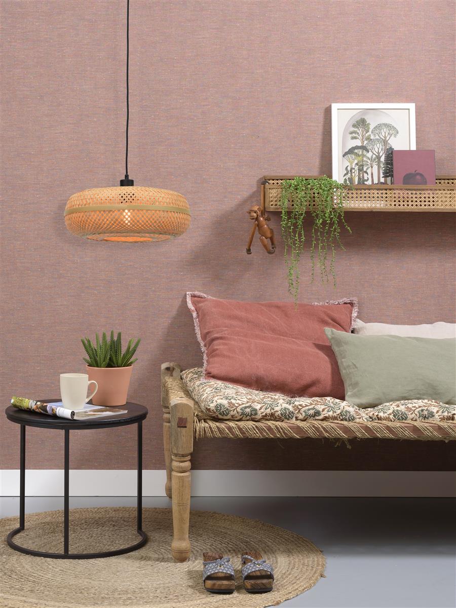 Good&Mojo I Hängeleuchte I PALAWAN I Farbe: Natur/Schwarz I Schirm: Ø40 x 15