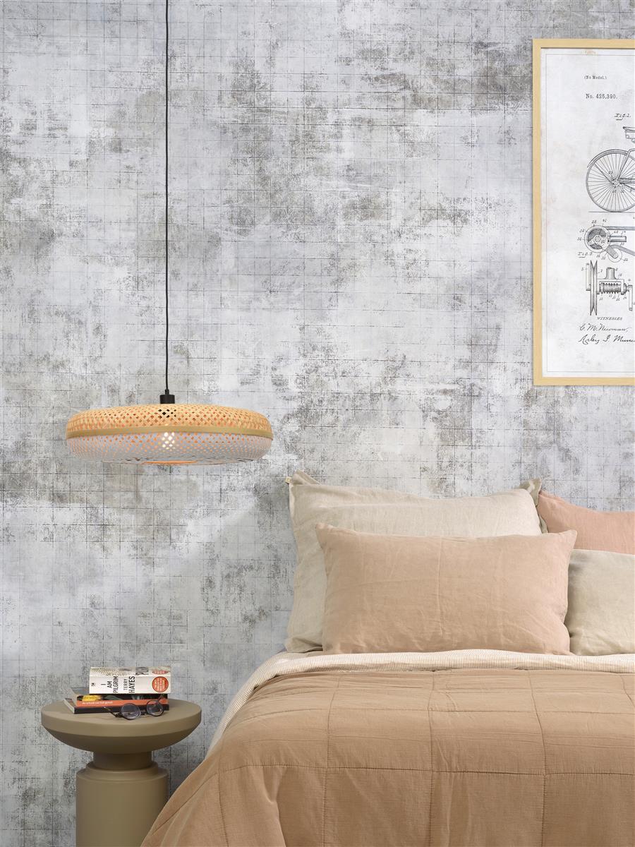 Good&Mojo I Hängeleuchte I PALAWAN I Farbe: Natur/Schwarz/Weiß I Schirm: Ø60 x 15