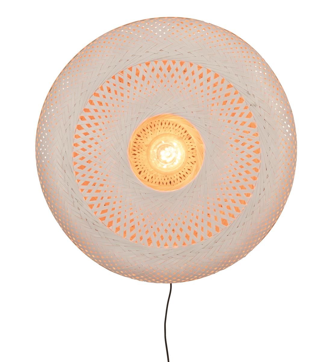 Good&Mojo I Wandleuchte I PALAWAN I Farbe: Natur/Schwarz/Weiß I Schirm: Ø60 x 15