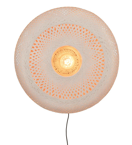 Good&Mojo I Wandleuchte I PALAWAN I Farbe: Natur/Schwarz/Weiß I Schirm: Ø60 x 15