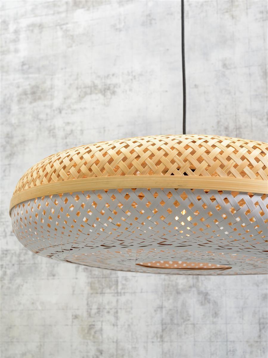 Good&Mojo I Wandleuchte I PALAWAN I Farbe: Natur/Schwarz/Weiß I Schirm: Ø60 x 15