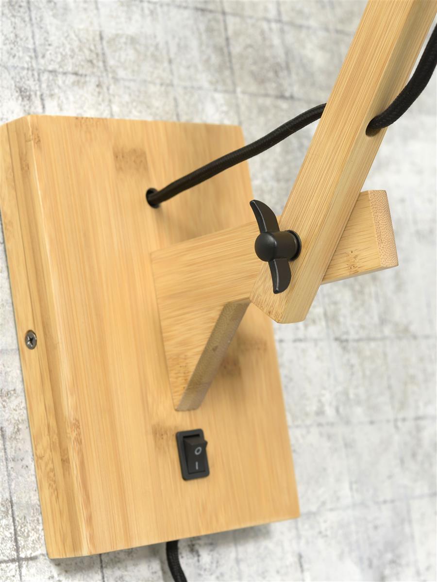 Good&Mojo I Wandleuchte I PALAWAN I Farbe: Natur/Schwarz/Weiß I Schirm: Ø60 x 15