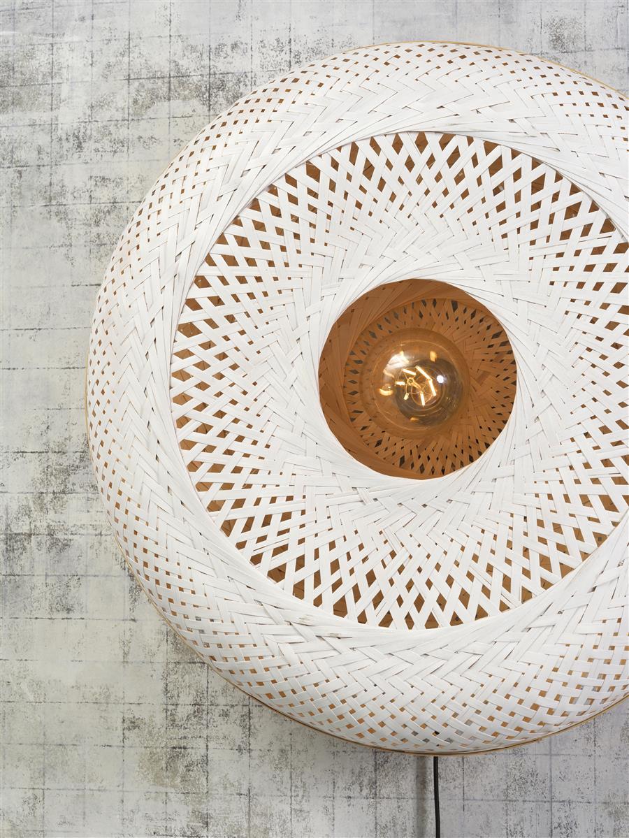 Good&Mojo I Wandleuchte I PALAWAN I Farbe: Natur/Schwarz/Weiß I Schirm: Ø60 x 15