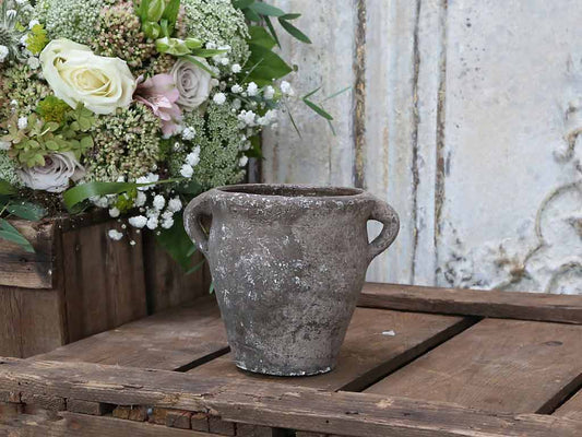 Alter französischer Tontopf