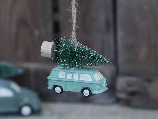 Auto mit Weihnachtsbaum I Weihnachtsanhänger
